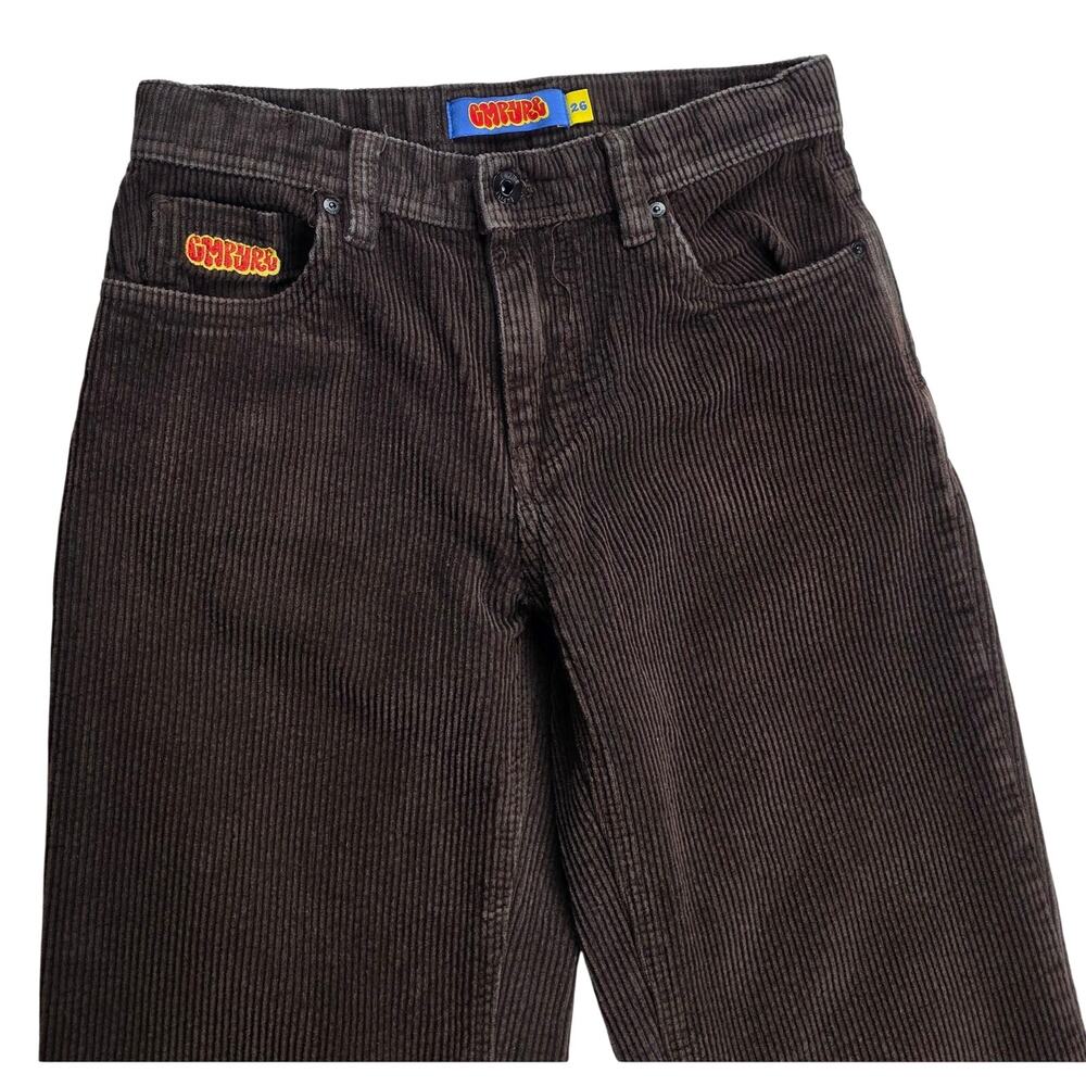 Empyre Brown Corduroy Pants Size 26 Wide Leg Skater Streetwear Y2K - Picture 5 of 8